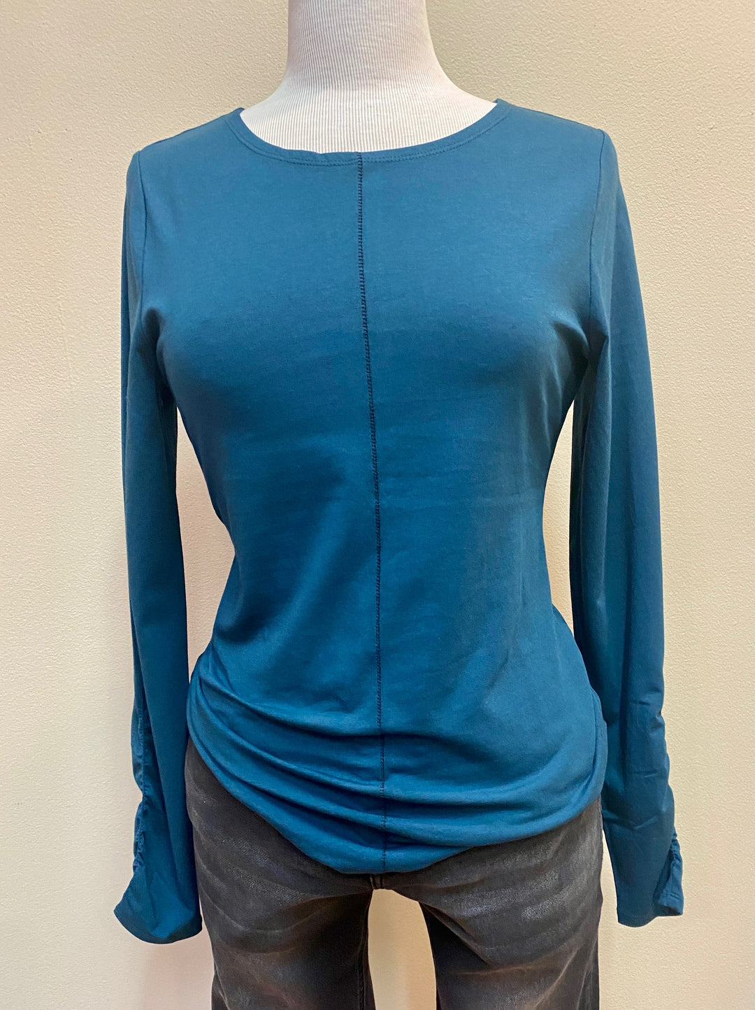 Essential Layers Ruched Sleeve Tee in Spruce