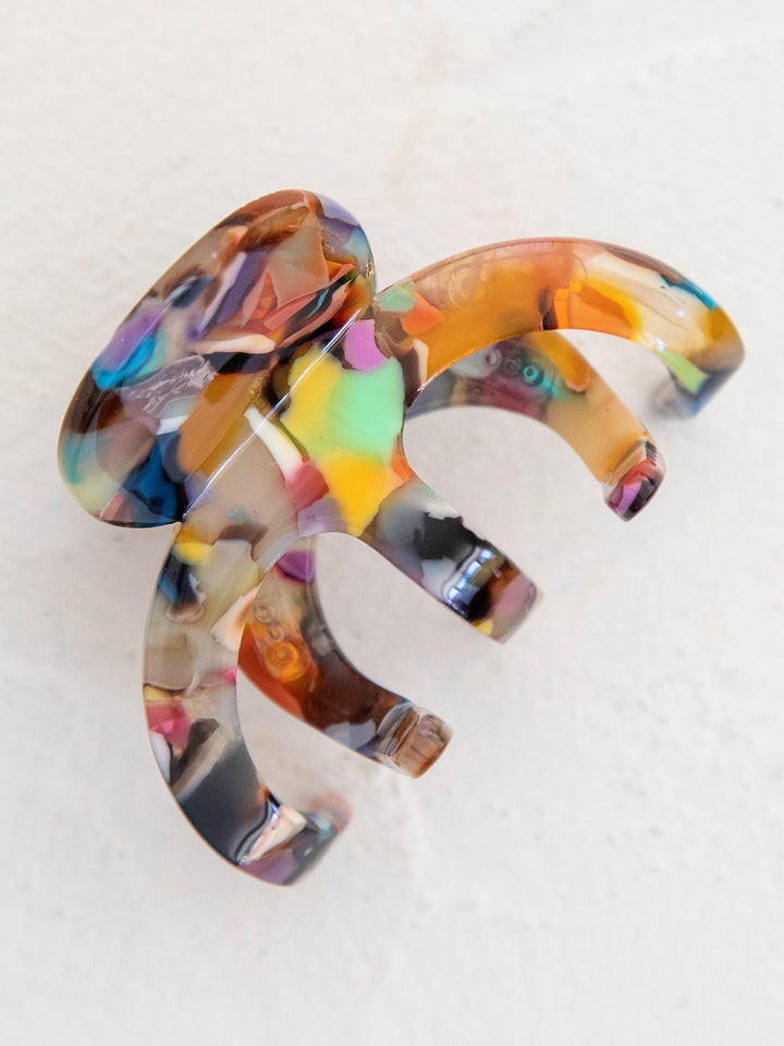 Octopus Hair Claw Clip in White Multi