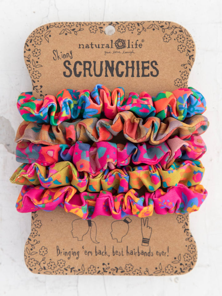 Scrunchies in Floral Pink - Set of 5