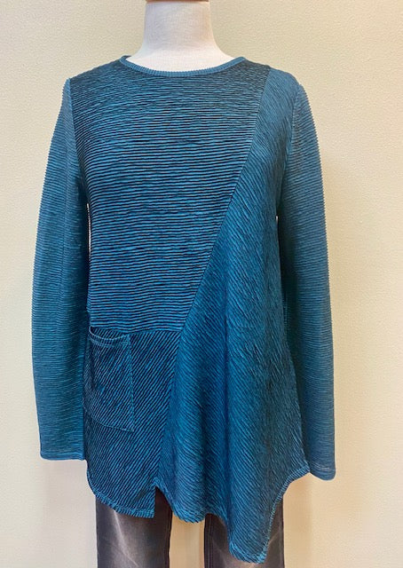 Arty Stripe Elliptical Tunic in Spruce