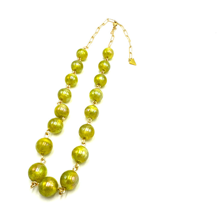 Aura Half Chain Necklace in Chartreuse