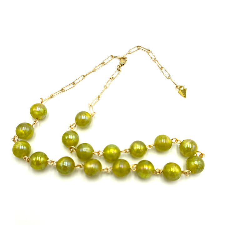 Aura Half Chain Necklace in Chartreuse