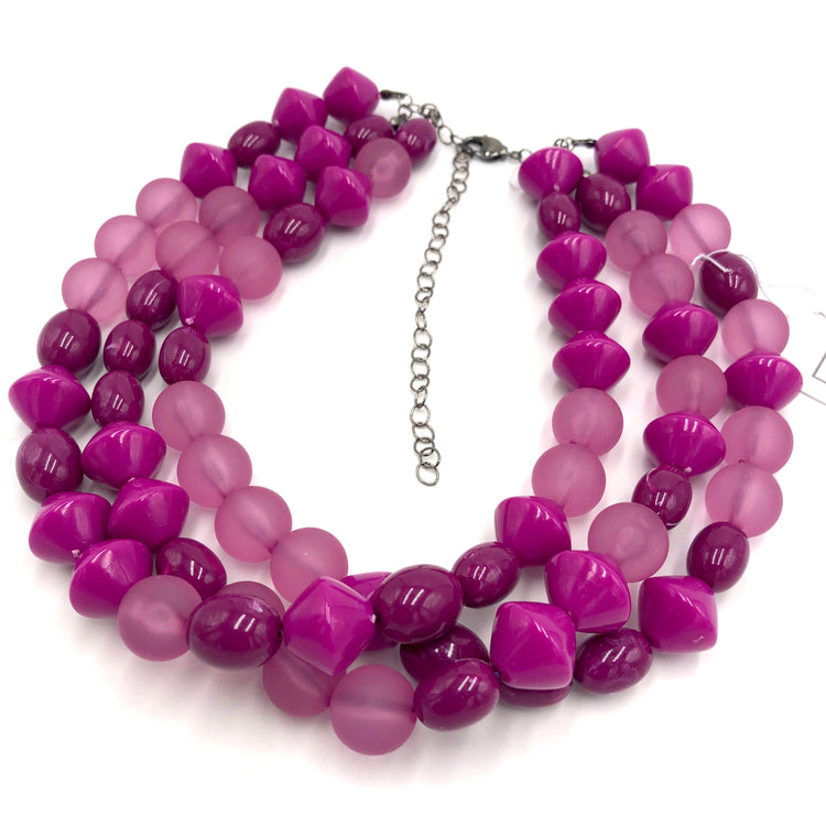 Magenta Violet Mix Necklace