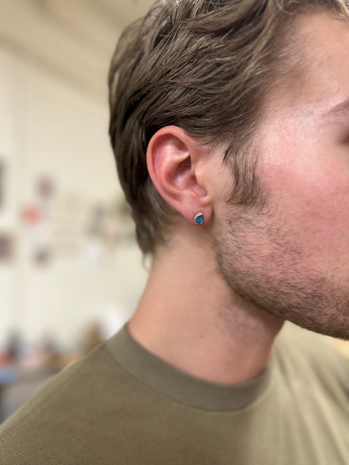 Faceted Teardrop Stud Earrings