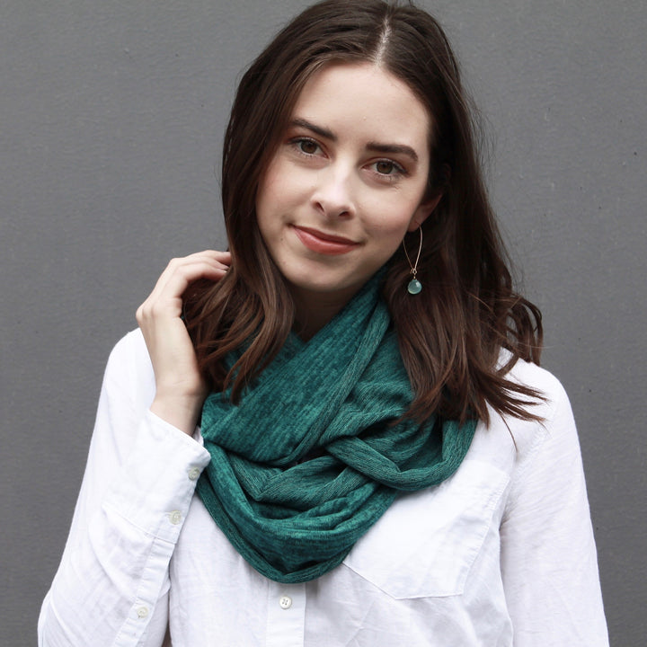 Heather Jersey Infinity Scarf in Teal