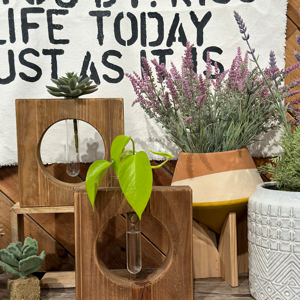 Recycled Pine Wood Planter Vase