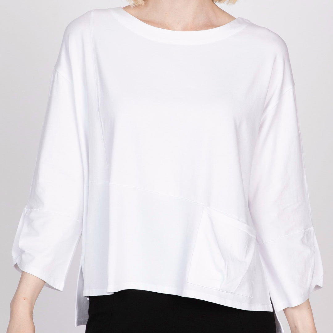 Essential Knit Solid Zanna Top in White
