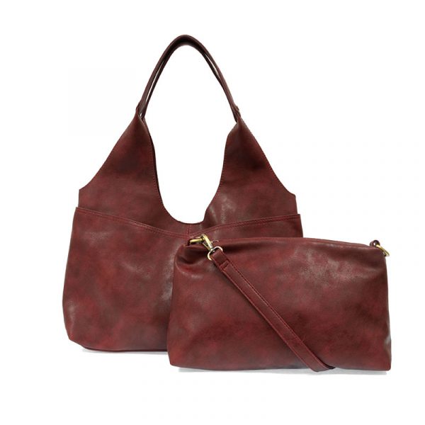 Val Four Pocket Hobo Bag in Sangria