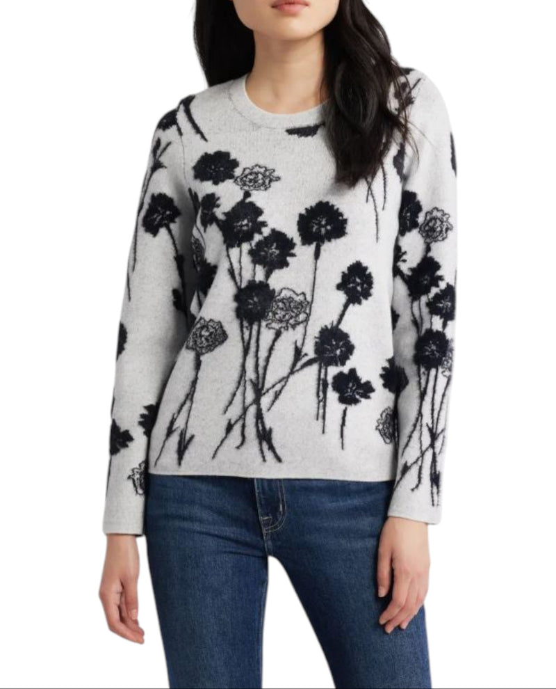 Long Sleeve Crewneck in Light Grey