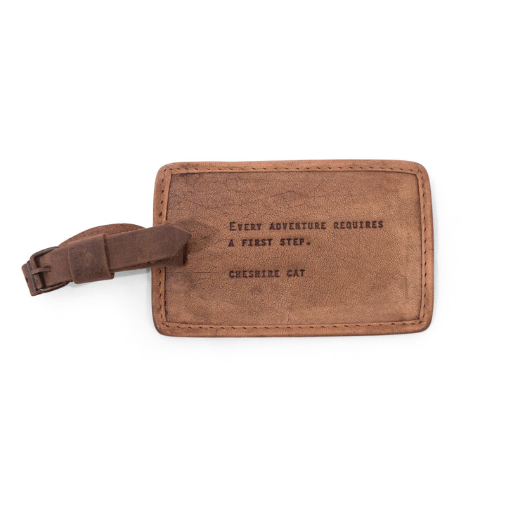Cheshire Cat Leather Luggage Tag 5”x3"