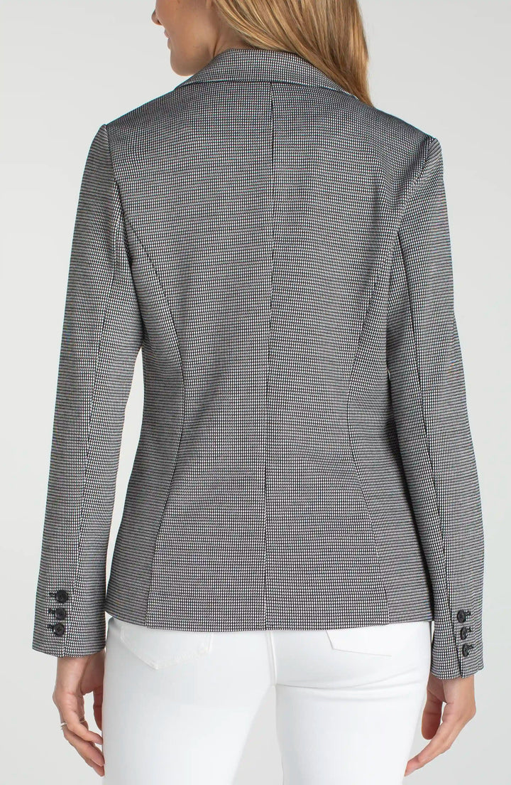 Fitted Blazer in Black White Mini Check