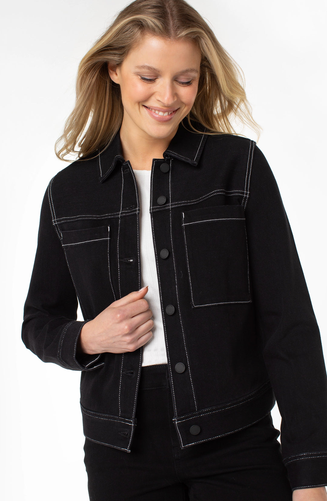 Utility Trucker Jacket With Contrast Stitch