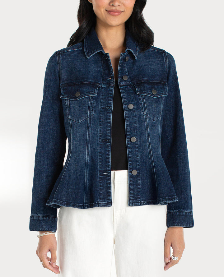 Fit & Flare Denim Trucker Jacket