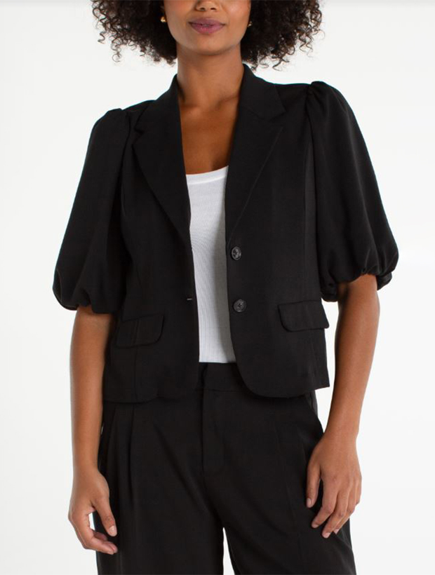 Balloon/Puff Sleeve Black Blazer