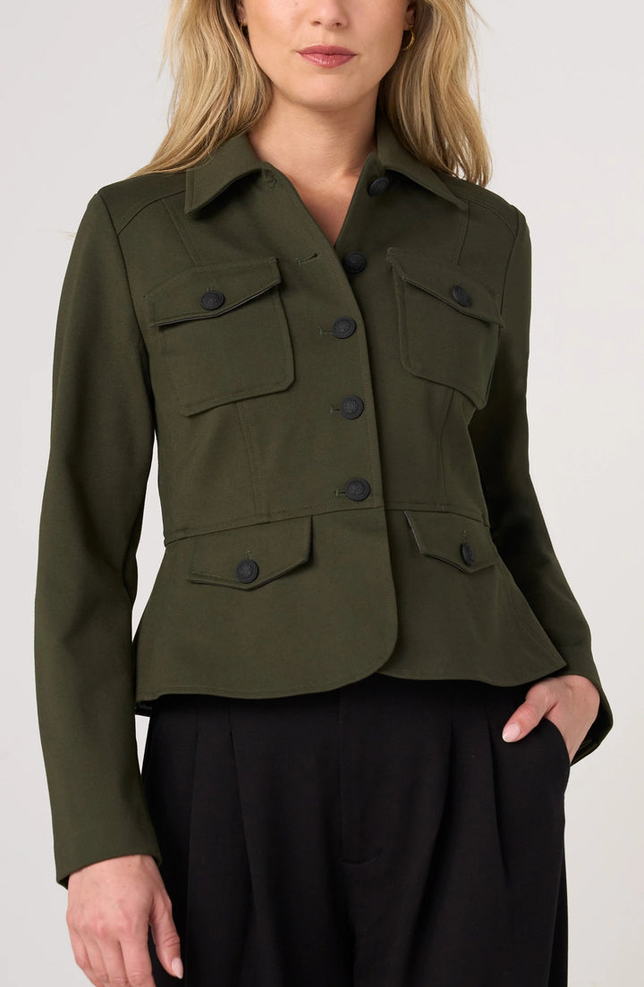 Peplum Jacket in Hunter Green
