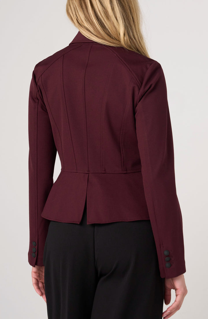 Peplum Jacket in Dark Oxblood