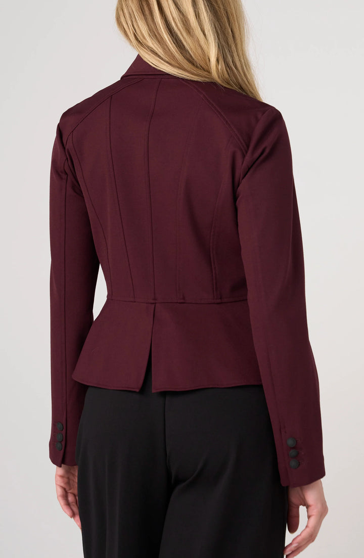 Peplum Jacket in Dark Oxblood