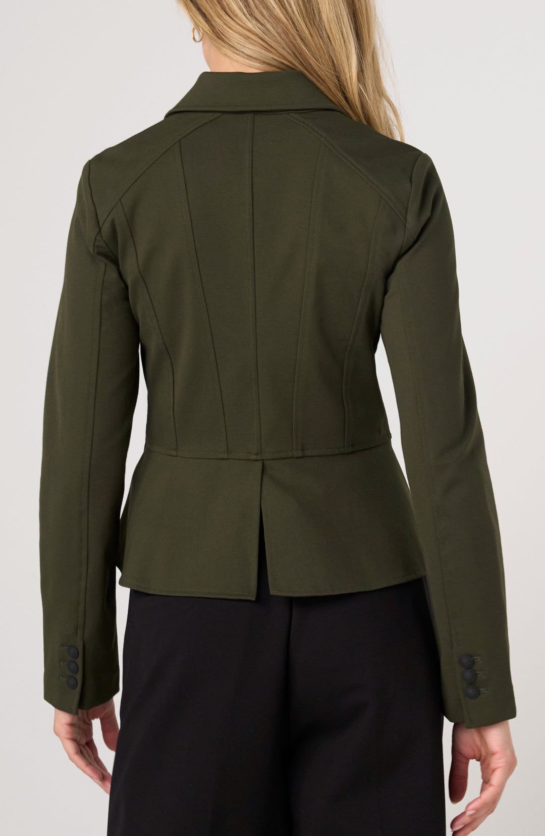 Peplum Jacket in Hunter Green