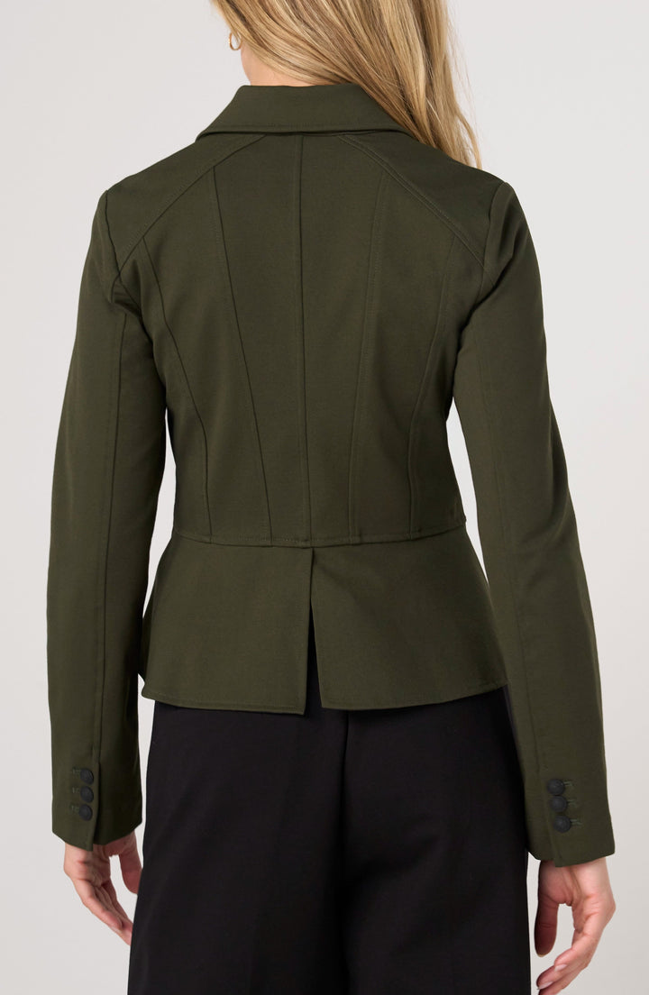 Peplum Jacket in Hunter Green