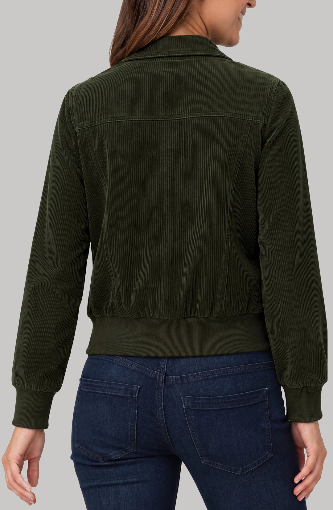 Collared Bomber Jacket in Hunter Green