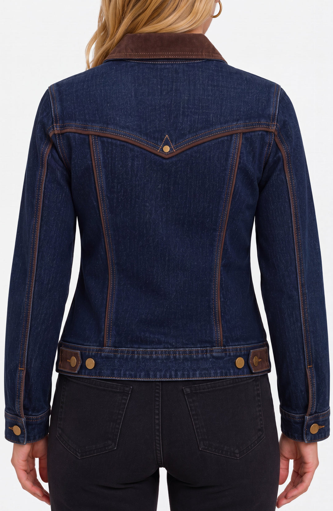 Classic Trucker Jacket W/ Velvet Details in Riverwalk
