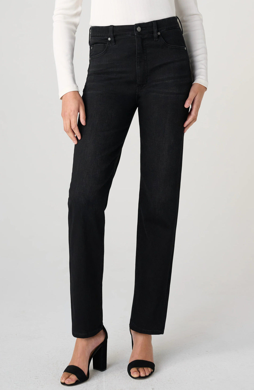 Rowan High Rise Slim With Comfort Waist in Crow Stone