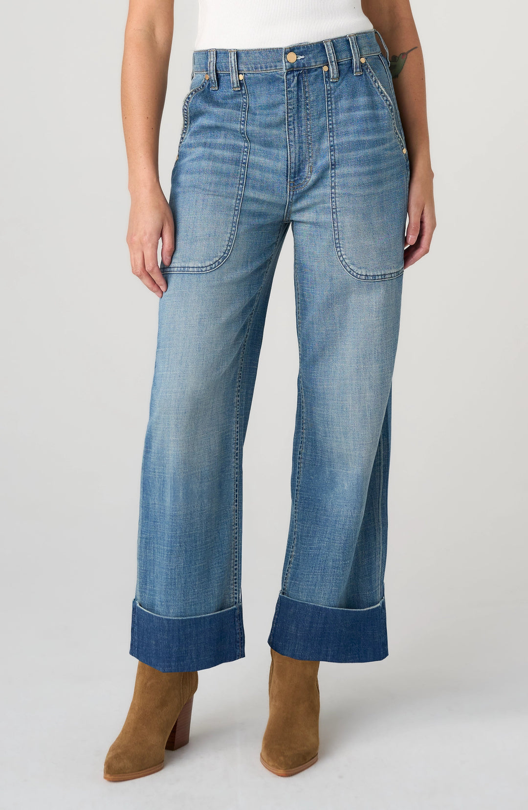 High Rise Relaxed Straight W/ Utility Pockets
