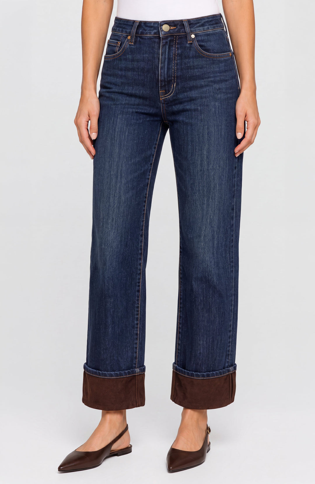 Kennedy High Rise Straight W/ Velvet Cuff in Mystic Pond