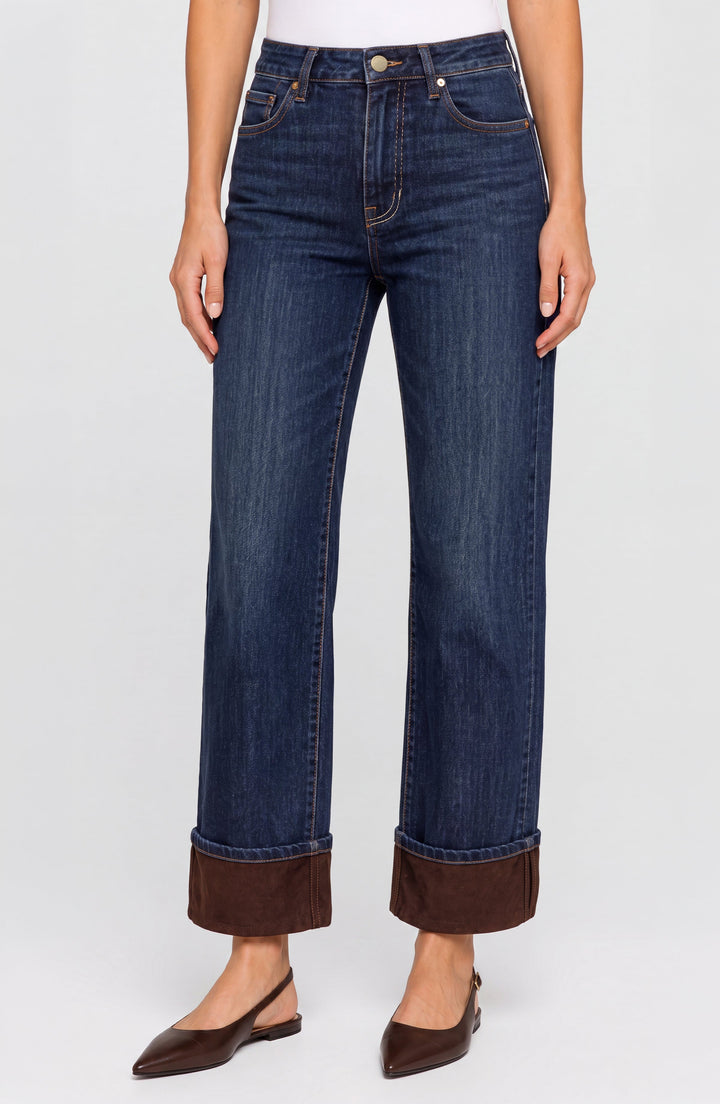 Kennedy High Rise Straight W/ Velvet Cuff in Mystic Pond