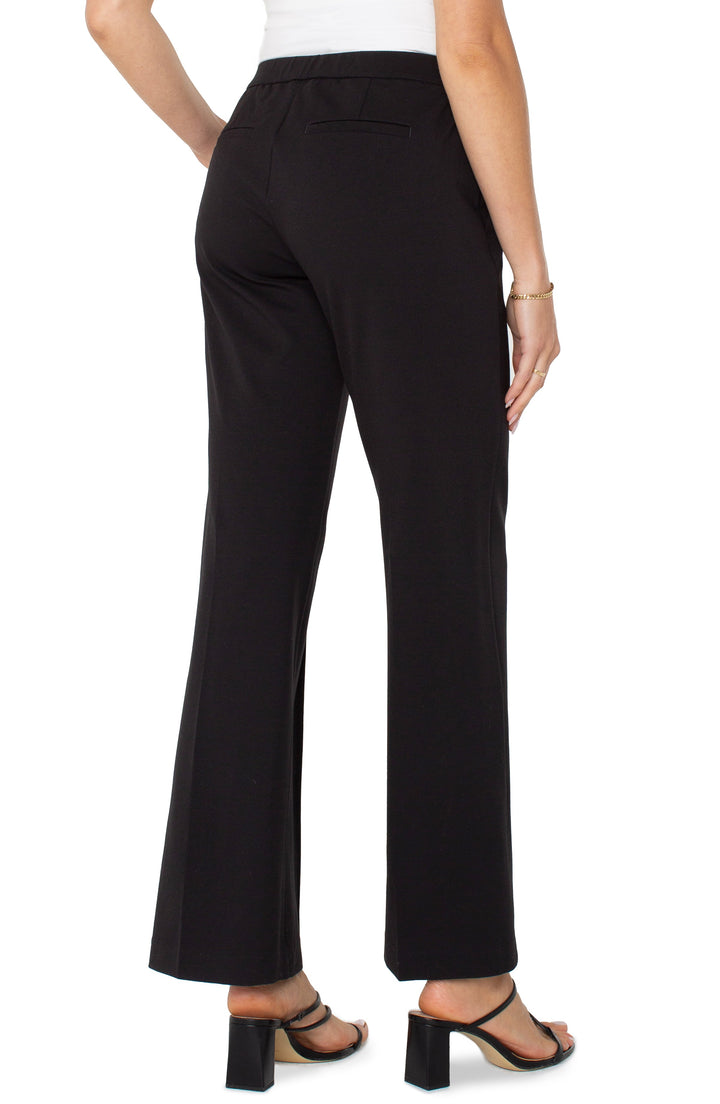 Wide Leg Pull-on Trouser in Black