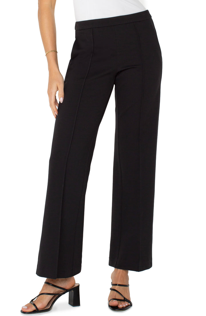 Wide Leg Pull-on Trouser in Black