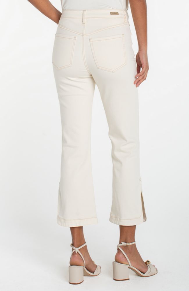 Hannah Crop Flare Tulip Hem in Desert Dunes