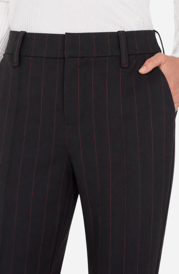 Gemma Tapered Leg Trouser in Black Dark Oxblood
