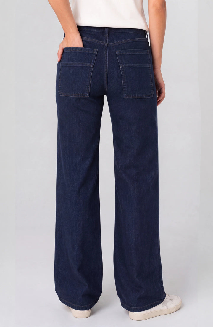 Stride Hi-rise Wide Leg W/ Trapunto Stitching in Empire Blue