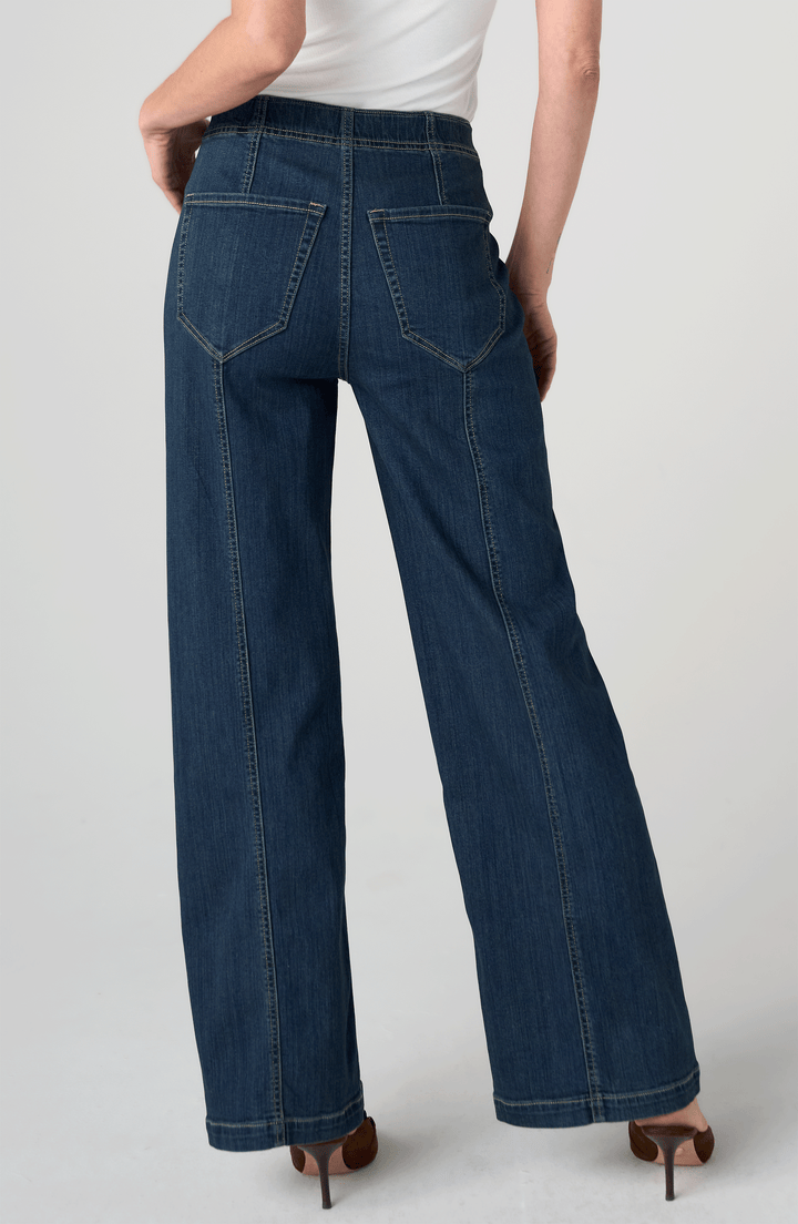 High Rise Pull-on Wide Leg W/ Seam Detail in Crosswind