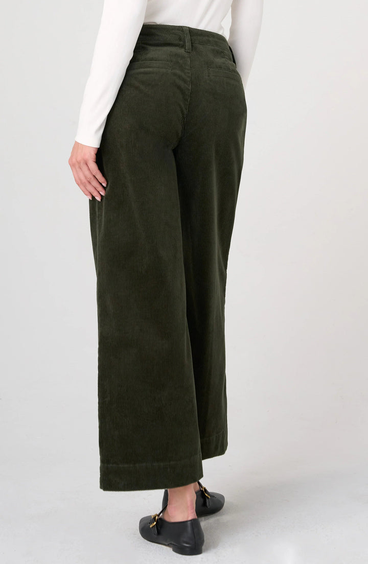 Crop Wide Leg Cords W/ Pintucks