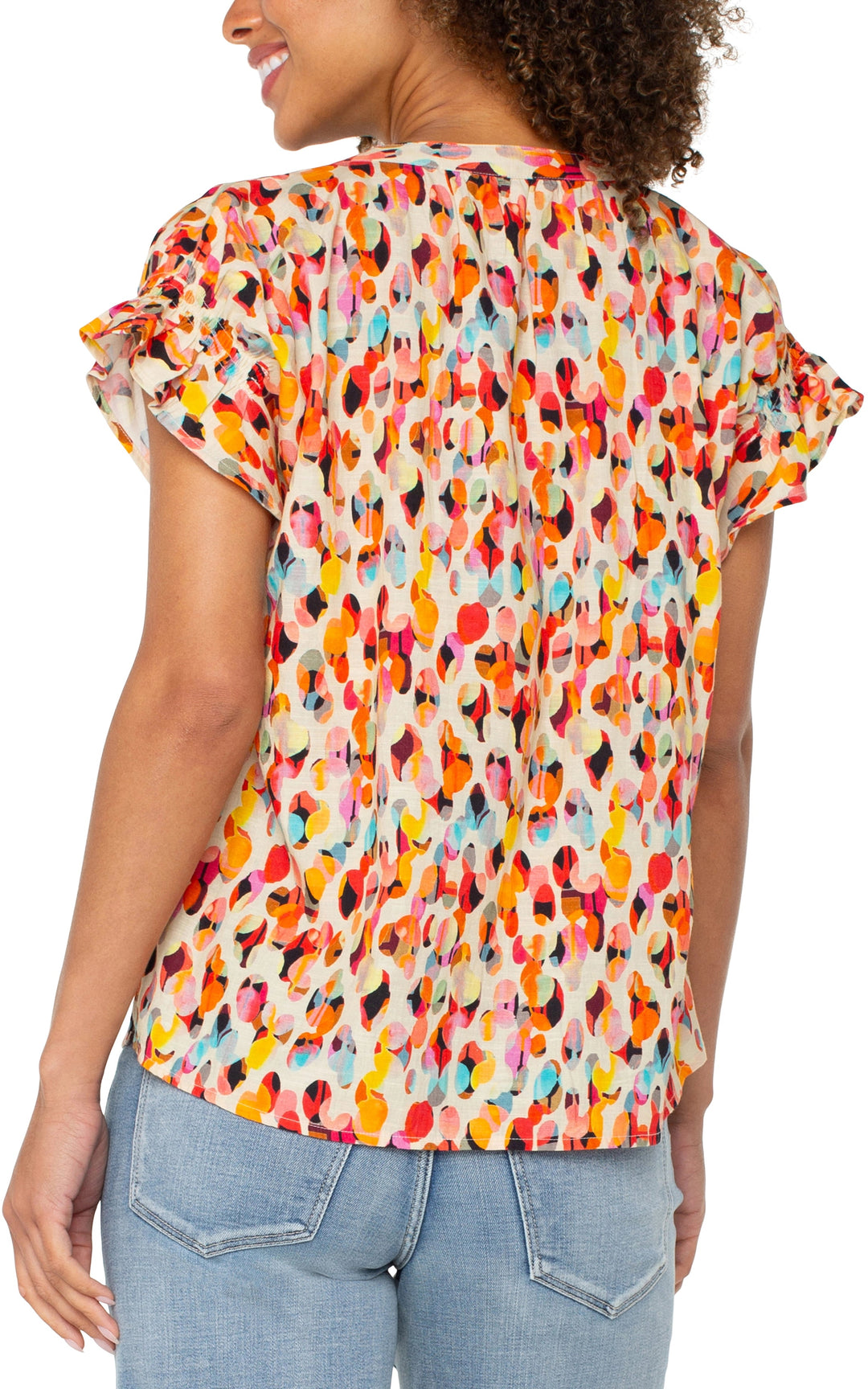 Short Sleeve Popover Dolman Woven Top