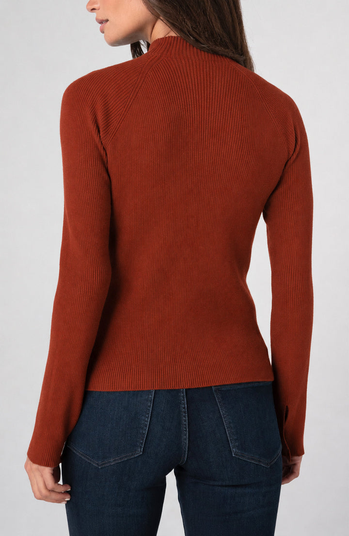 Long Sleeve Turtleneck Sweater in Auburn Rust