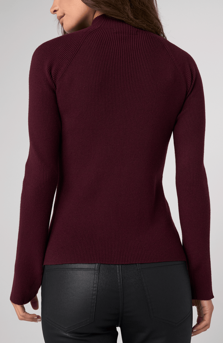 Long Sleeve Turtleneck Sweater in Dark Oxblood
