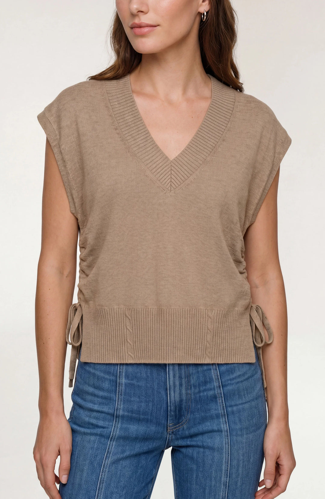 V-neck Dolman Sweater W/ Ties