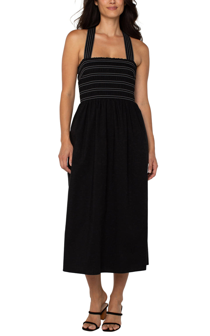 Sleeveless Midi Dress in Black