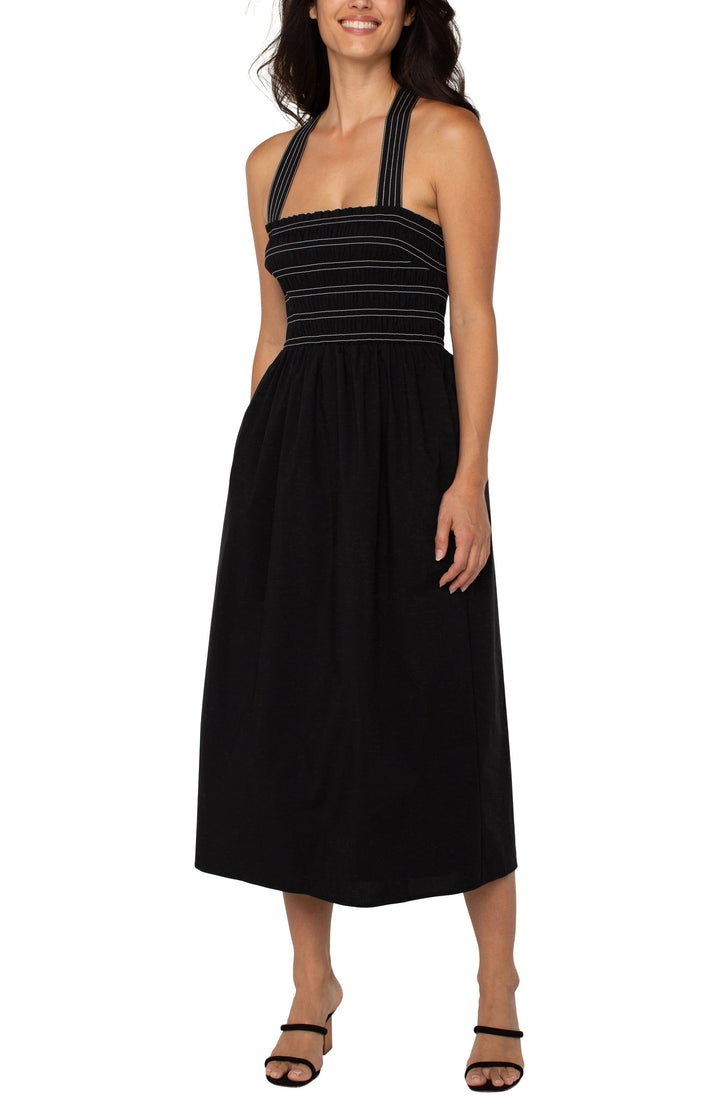 Sleeveless Midi Dress in Black