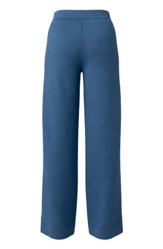 Pull On Pleated Wide Leg in Heathered Navy
