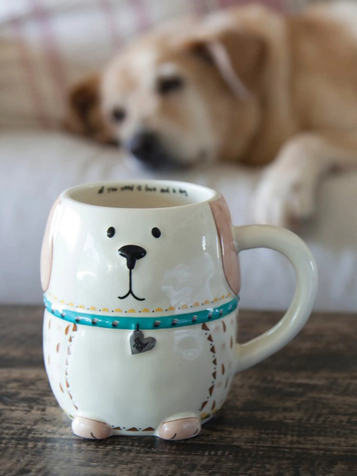 Folk Art Coffee Mug - Lucky the Dog