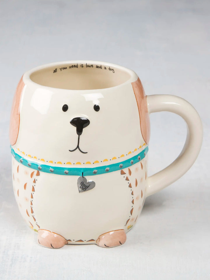 Folk Art Coffee Mug - Lucky the Dog