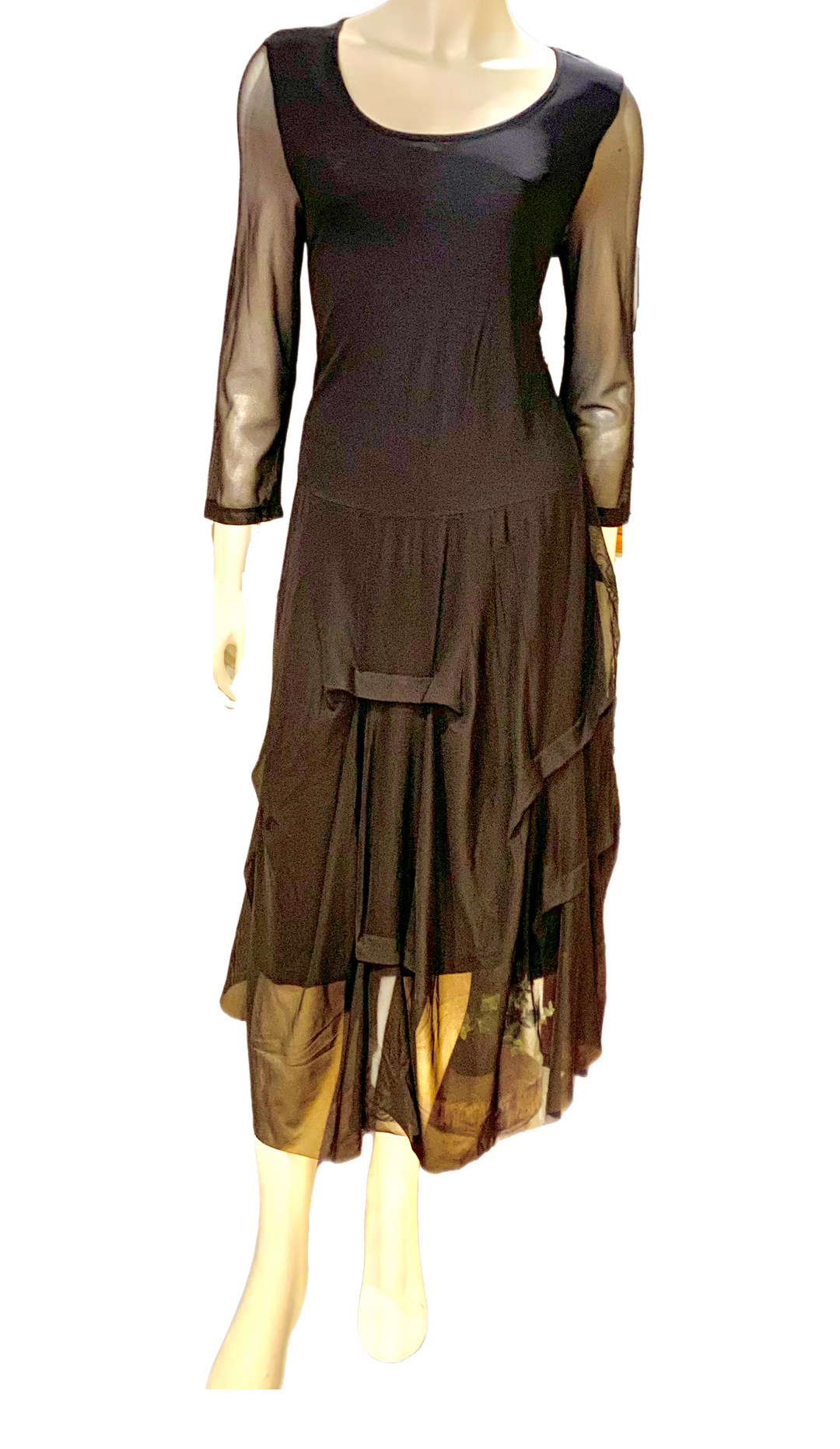 Miranda Dress in Black Mesh