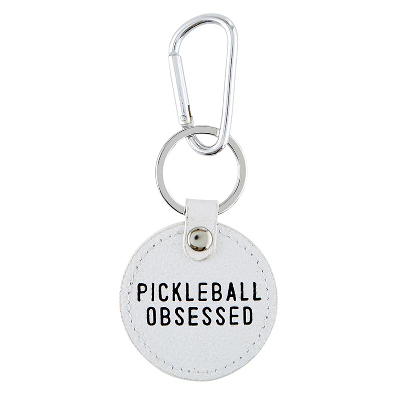 Obsessed - Round Leather Keychain