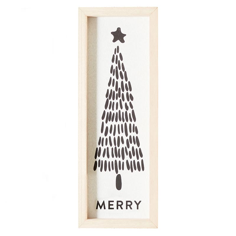 Merry Tree Framed Wall Art 6.5 x 18