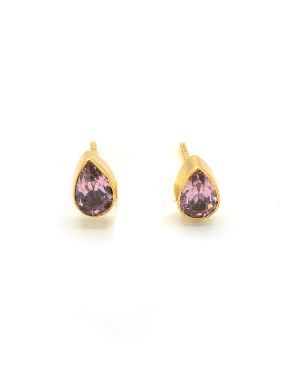 Faceted Teardrop Stud Earrings