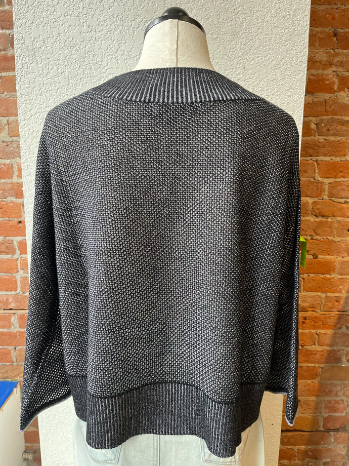 Two Tone Mesh Go-To Topper in Black and Cream